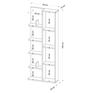 Βιβλιοθήκη Andros Δρυς 60x18x150 εκ. Μελαμίνης