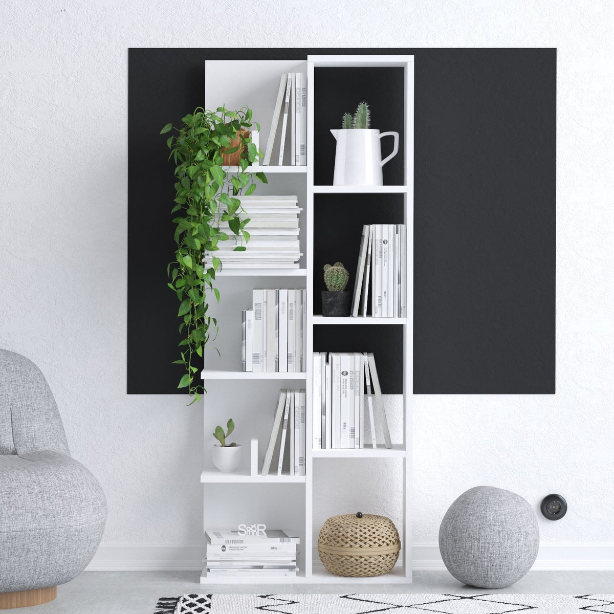 Βιβλιοθήκη Kastri Λευκό 60x18x150 εκ. Μελαμίνης