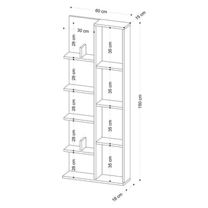 Βιβλιοθήκη Kastri Λευκό 60x18x150 εκ. Μελαμίνης