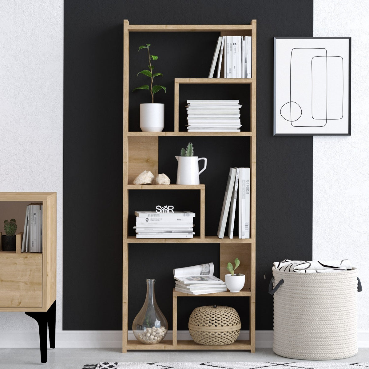 Βιβλιοθήκη Chersonissos Δρυς 60x15x150 εκ. Μελαμίνης