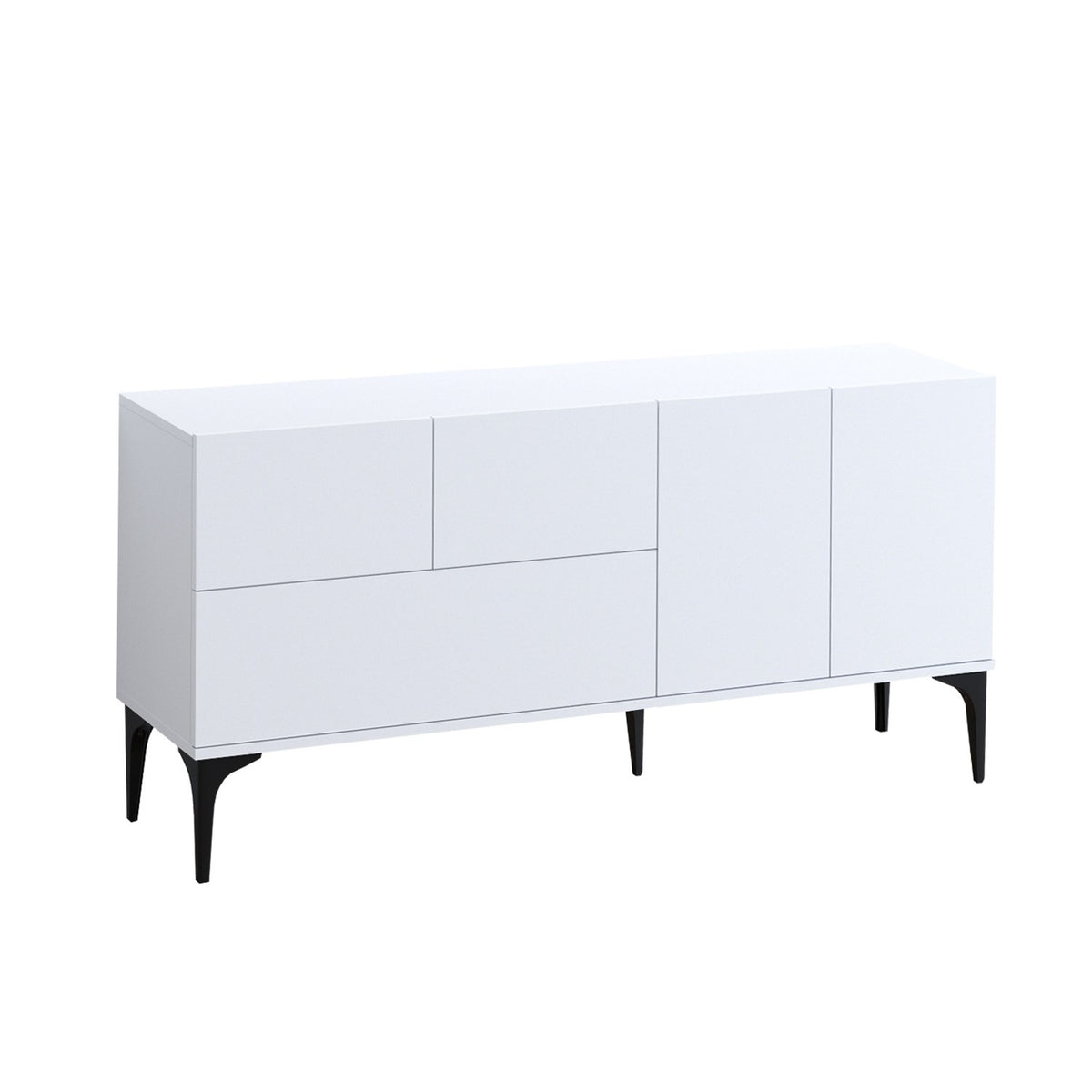 Κονσόλα Askyfou Λευκό - Μαύρο 150x35x75 εκ. Μελαμίνης