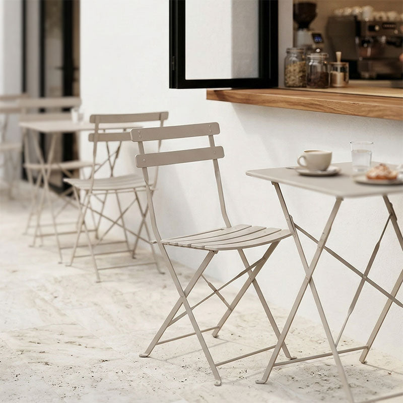 Καρέκλα Bistro  μεταλλική αναδιπλούμενη σε σαμπανί 42x46x82εκ - Pakobazaar