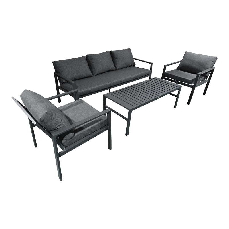 Σαλόνι Gardenly Ι  σετ 4τμχ αλουμίνιο σε ανθρακί απόχρωση με ανθρακί μαξιλάρια - Pakobazaar