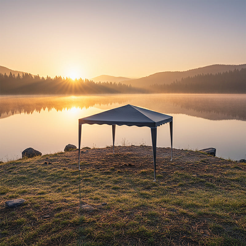 Κιόσκι Gazebo  μεταλλικός σκελετός - ύφασμα ανθρακί 3x3m - Pakobazaar