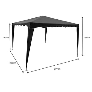 Κιόσκι Gazebo  μεταλλικός σκελετός - ύφασμα ανθρακί 3x3m - Pakobazaar