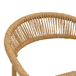 Πολυθρόνα Rayana  στοιβαζόμενη αλουμίνιο - pe rattan σε φυσική απόχρωση 56x61,5x77,5εκ - Pakobazaar