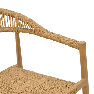 Πολυθρόνα Rayana  στοιβαζόμενη αλουμίνιο - pe rattan σε φυσική απόχρωση 56x61,5x77,5εκ - Pakobazaar