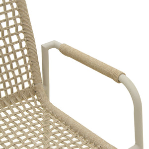 Πολυθρόνα Esence  στοιβαζόμενη αλουμίνιο λευκή-pe σχοινί σε μπεζ απόχρωση 57x62x88εκ - Pakobazaar