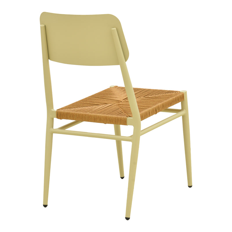 Καρέκλα Giardino  στοιβαζόμενη αλουμίνιο σε μπεζ -pe rattan σε φυσική απόχρωση 45x56x82εκ - Pakobazaar