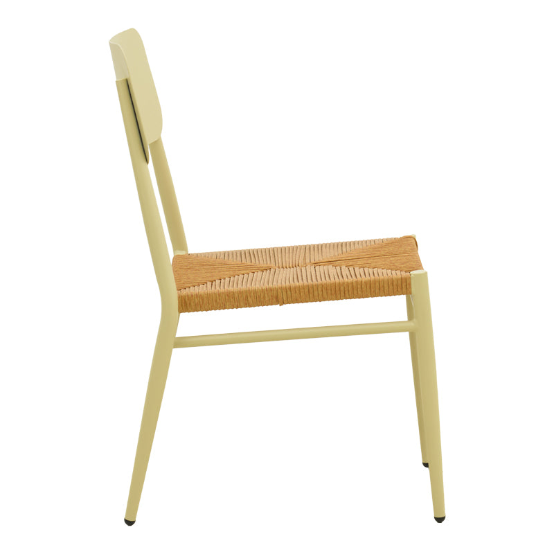 Καρέκλα Giardino  στοιβαζόμενη αλουμίνιο σε μπεζ -pe rattan σε φυσική απόχρωση 45x56x82εκ - Pakobazaar