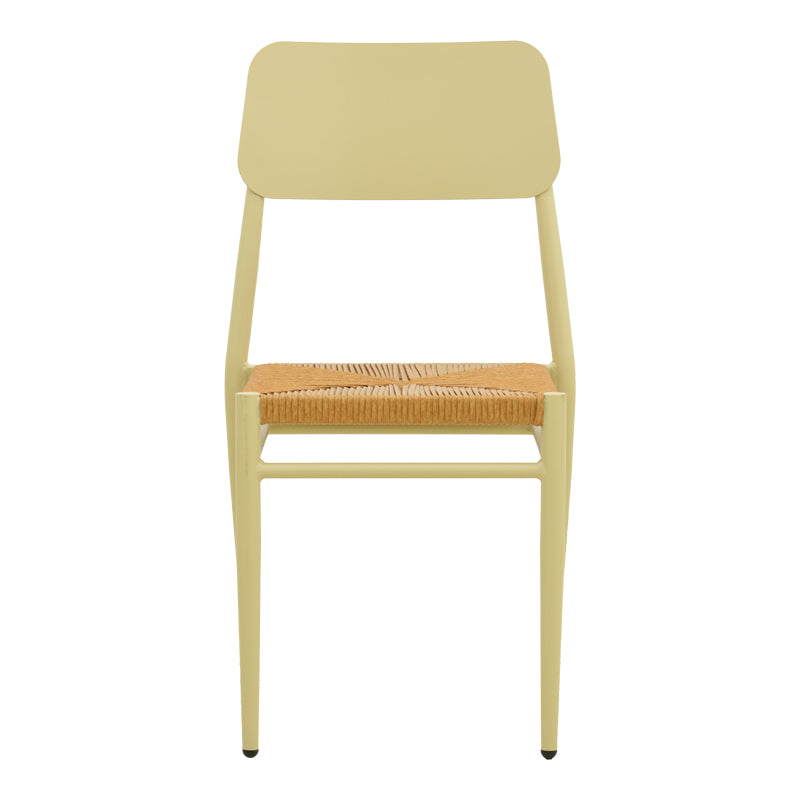 Καρέκλα Giardino  στοιβαζόμενη αλουμίνιο σε μπεζ -pe rattan σε φυσική απόχρωση 45x56x82εκ - Pakobazaar