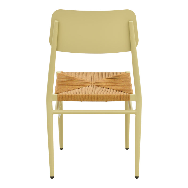 Καρέκλα Giardino  στοιβαζόμενη αλουμίνιο σε μπεζ -pe rattan σε φυσική απόχρωση 45x56x82εκ - Pakobazaar
