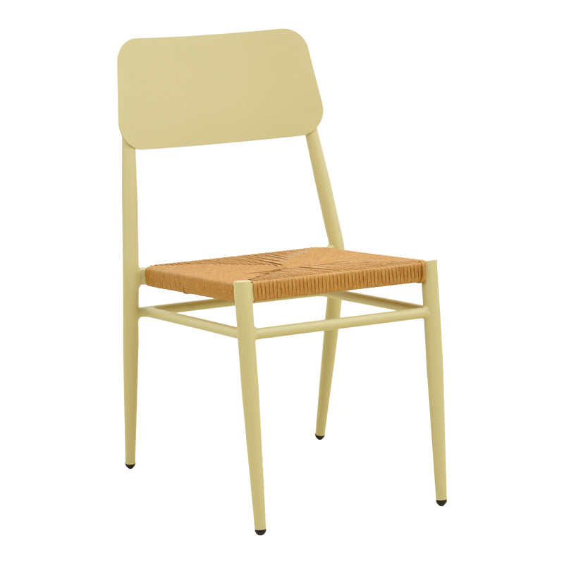Καρέκλα Giardino  στοιβαζόμενη αλουμίνιο σε μπεζ -pe rattan σε φυσική απόχρωση 45x56x82εκ - Pakobazaar