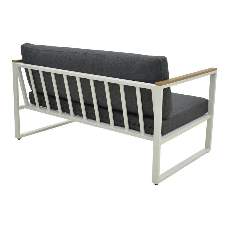 Καναπές διθέσιος Aurelio  μεταλλικός σε λευκή -μαξιλάρια σε ανθρακί απόχρωση 130x74x63εκ