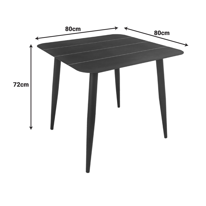 Τραπέζι Vista  αλουμίνιο σε μαύρη απόχρωση 80x80x72εκ - Pakobazaar