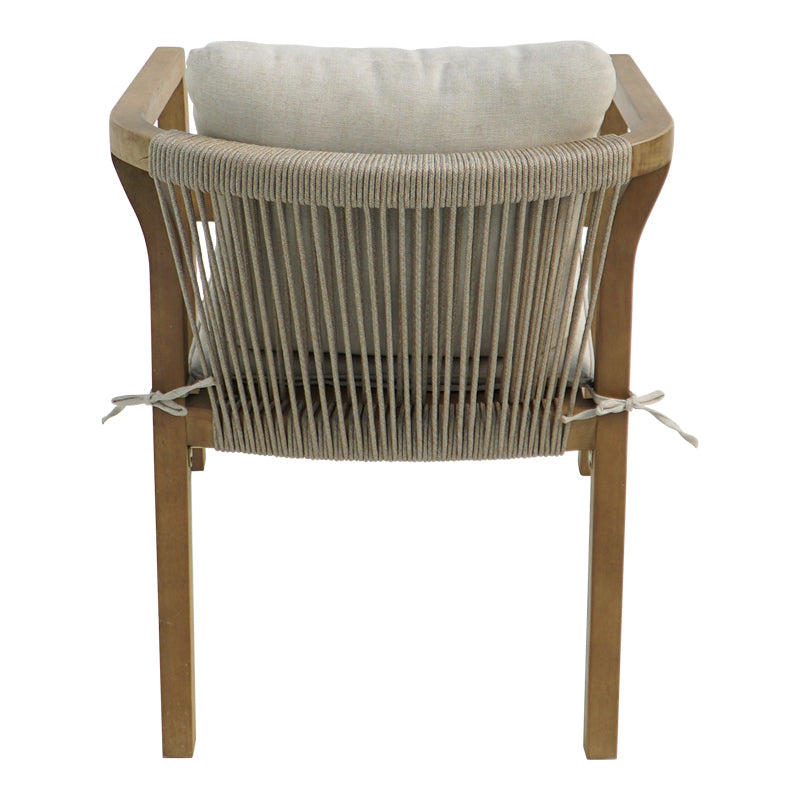 Πολυθρόνα Malibu II  μασίφ ξύλο ακακίας-ύφασμα σε φυσική-μπεζ απόχρωση 58x63x74εκ