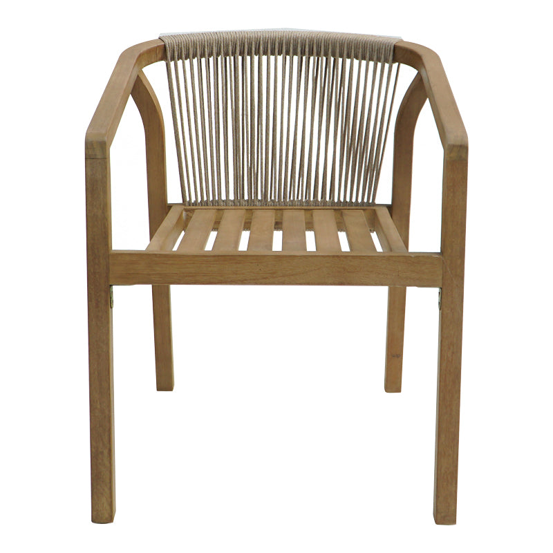 Πολυθρόνα Malibu II  μασίφ ξύλο ακακίας-ύφασμα σε φυσική-μπεζ απόχρωση 58x63x74εκ