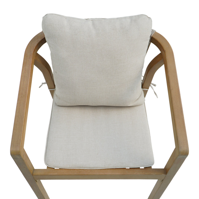 Πολυθρόνα Malibu II  μασίφ ξύλο ακακίας-ύφασμα σε φυσική-μπεζ απόχρωση 58x63x74εκ