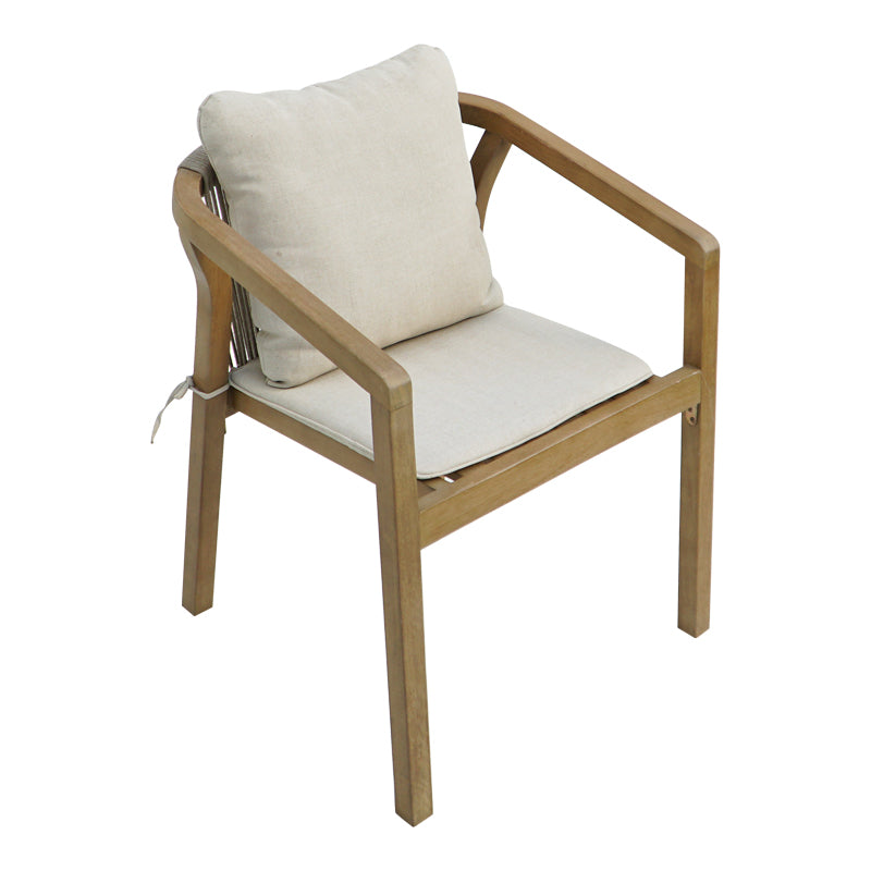 Πολυθρόνα Malibu II  μασίφ ξύλο ακακίας-ύφασμα σε φυσική-μπεζ απόχρωση 58x63x74εκ