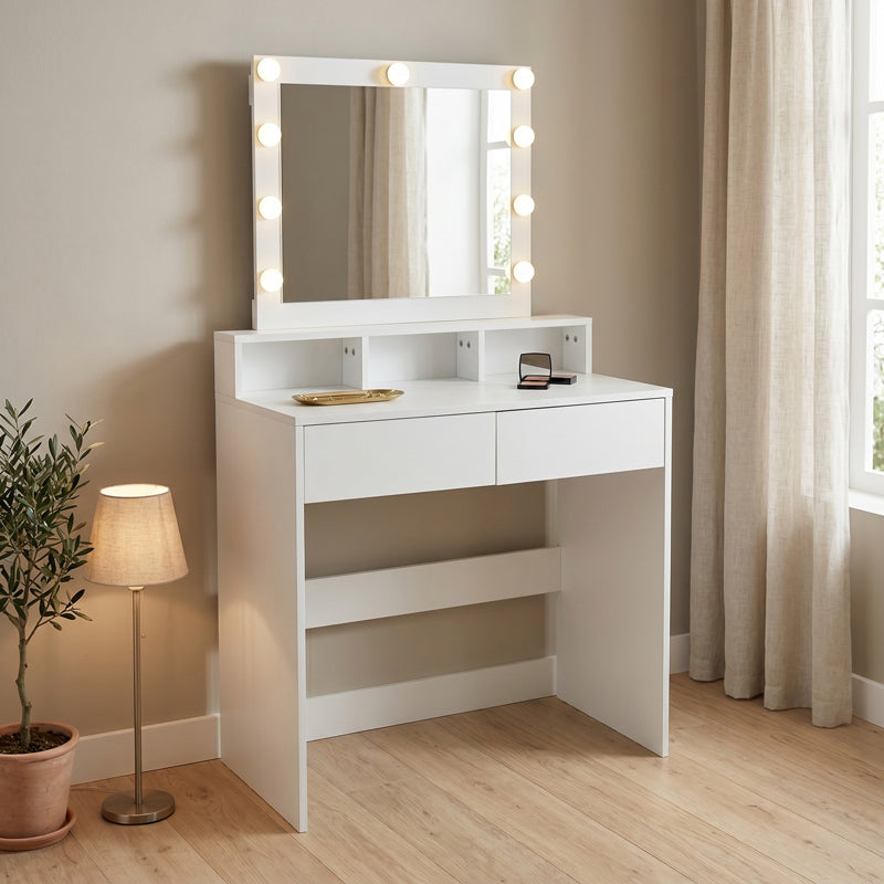 Τουαλέτα κρεβατοκάμαρας Virna  με led λευκό 80x40x145εκ - Pakobazaar