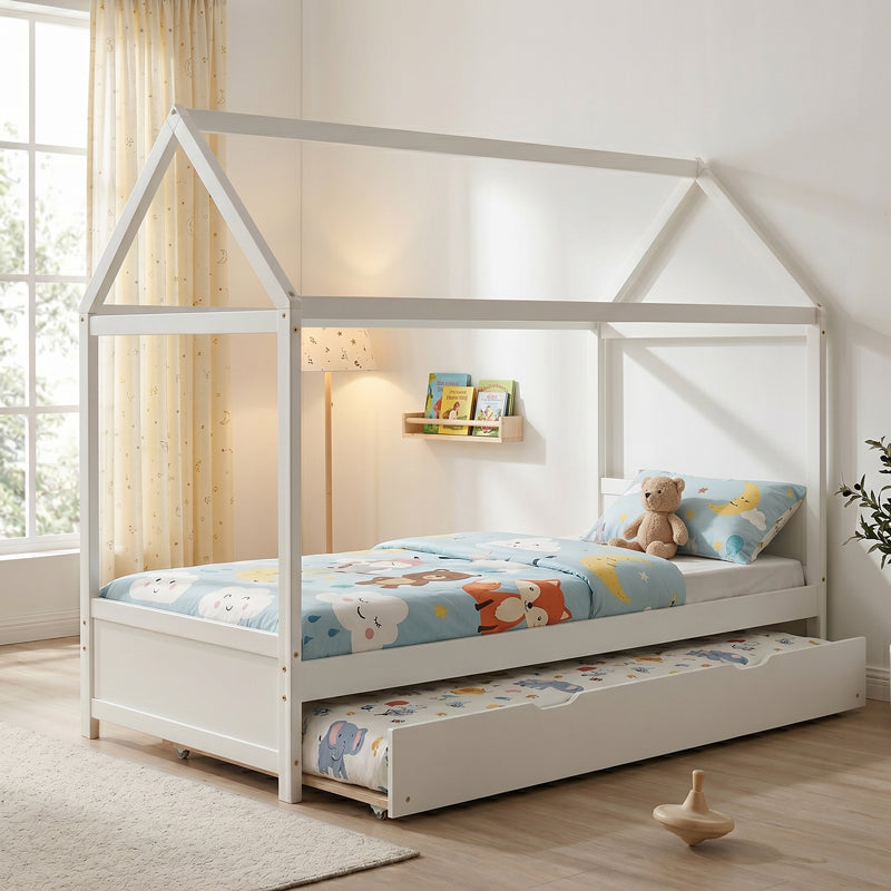 Παιδικα κρεβάτια DreamHouse τ. Μontessori  ξύλο πεύκου λευκό 90x190εκ
