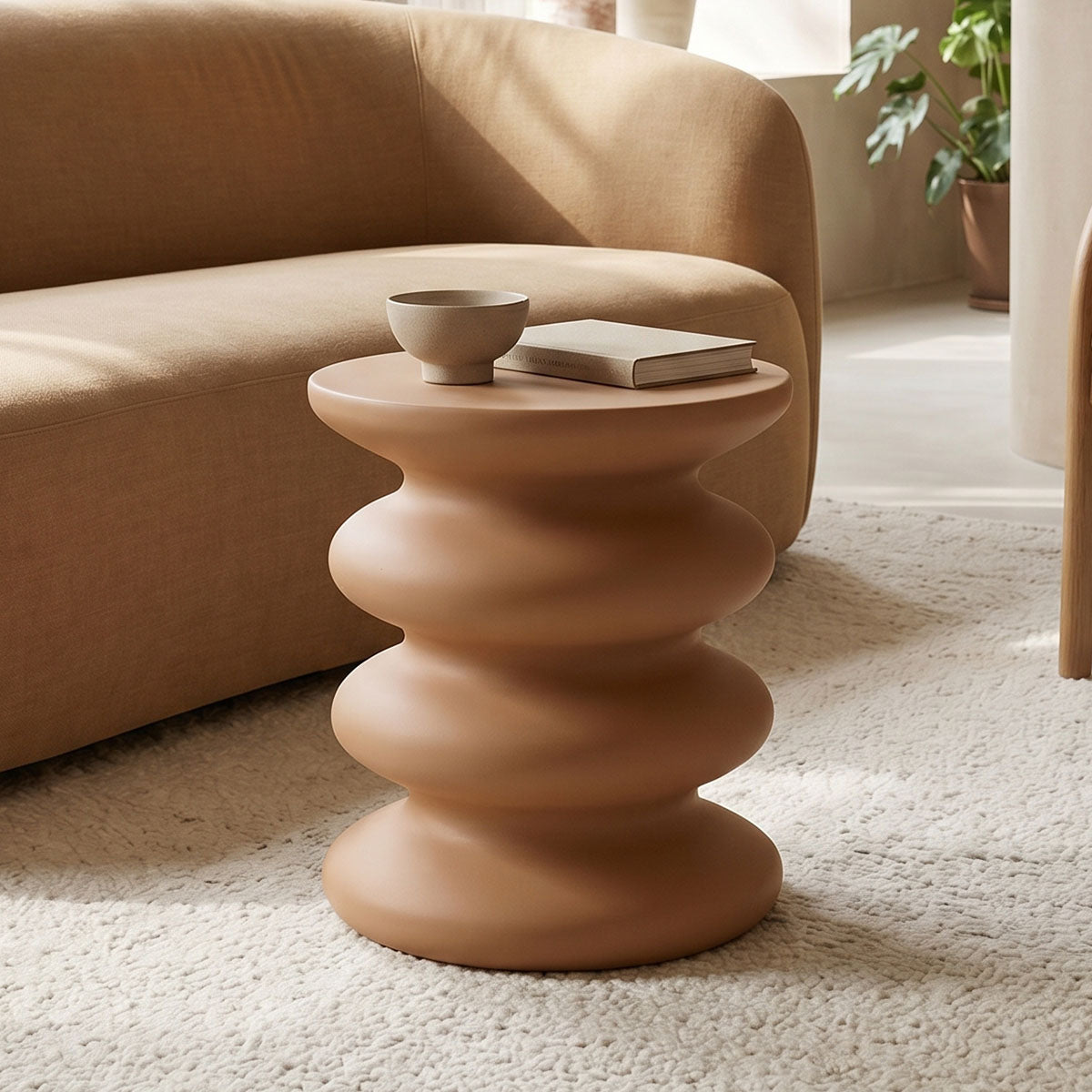 Βοηθητικό τραπέζι Jonne  MGO terracotta Φ40x46εκ - Pakobazaar