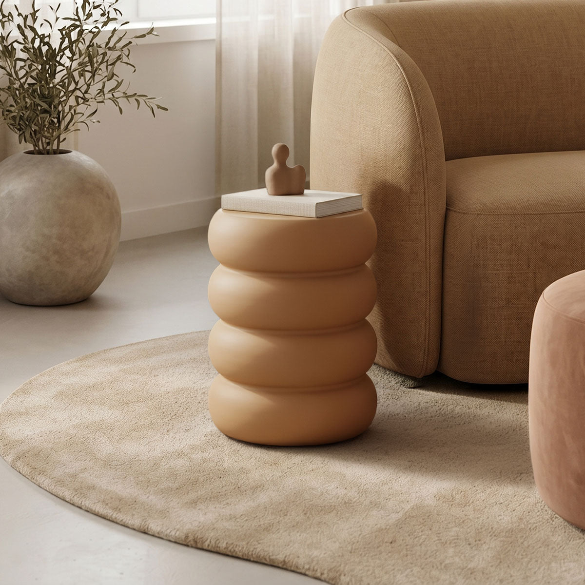 Βοηθητικό τραπέζι Venezia  MGO  terracotta Φ35x46εκ - Pakobazaar