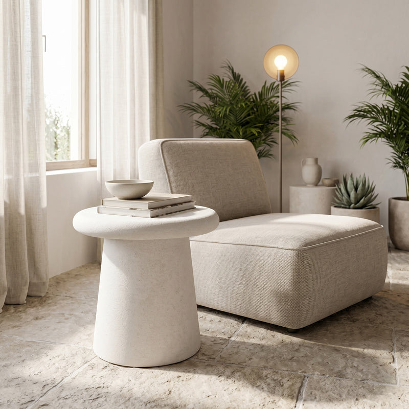 Βοηθητικό τραπέζι Herona  mdf λευκό Φ47x48εκ - Pakobazaar