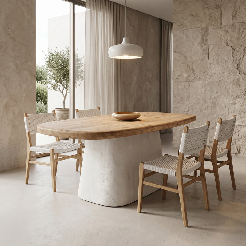 Τραπέζι Fessen  ξύλο ελάτου-mdf oak-λευκό 180x90x78εκ - Pakobazaar