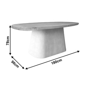 Τραπέζι Fessen  ξύλο ελάτου-mdf oak-λευκό 180x90x78εκ - Pakobazaar