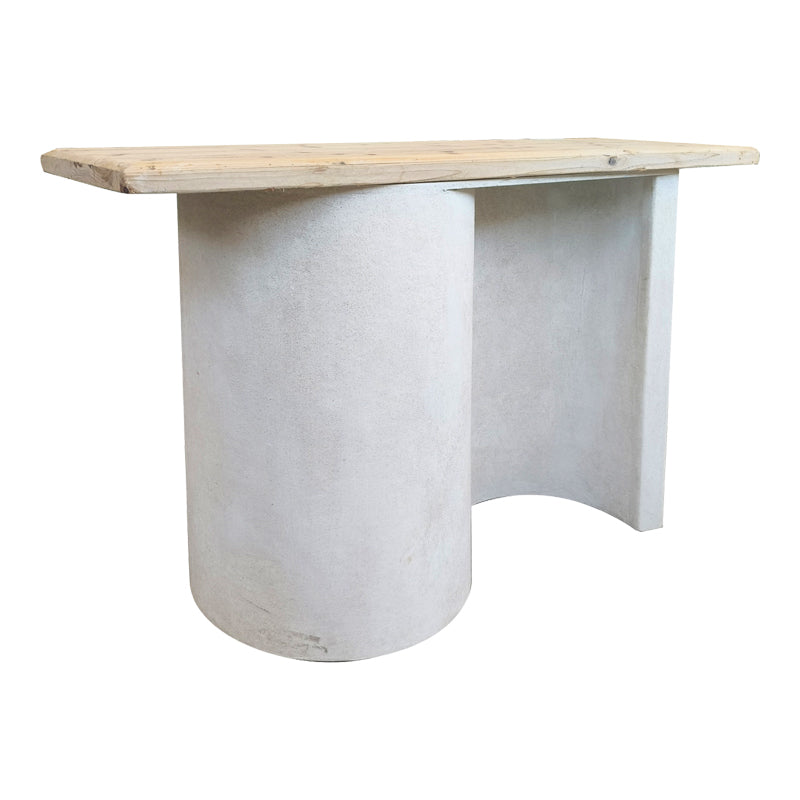 Κονσόλα Jeckie  ξύλο ελάτου-mdf oak-λευκό 120x38x80εκ - Pakobazaar