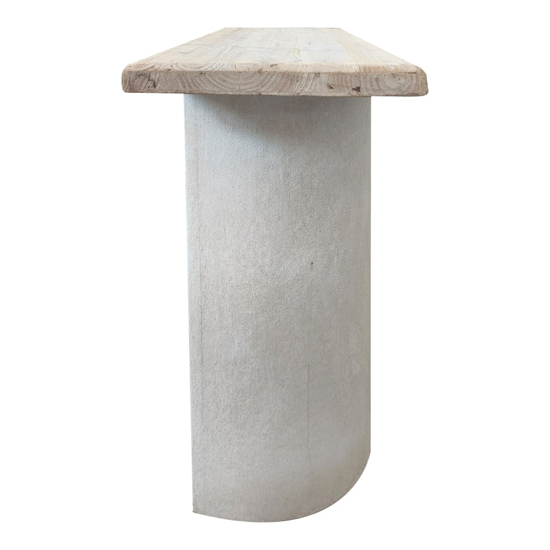Κονσόλα Jeckie  ξύλο ελάτου-mdf oak-λευκό 120x38x80εκ - Pakobazaar