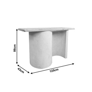 Κονσόλα Jeckie  ξύλο ελάτου-mdf oak-λευκό 120x38x80εκ - Pakobazaar
