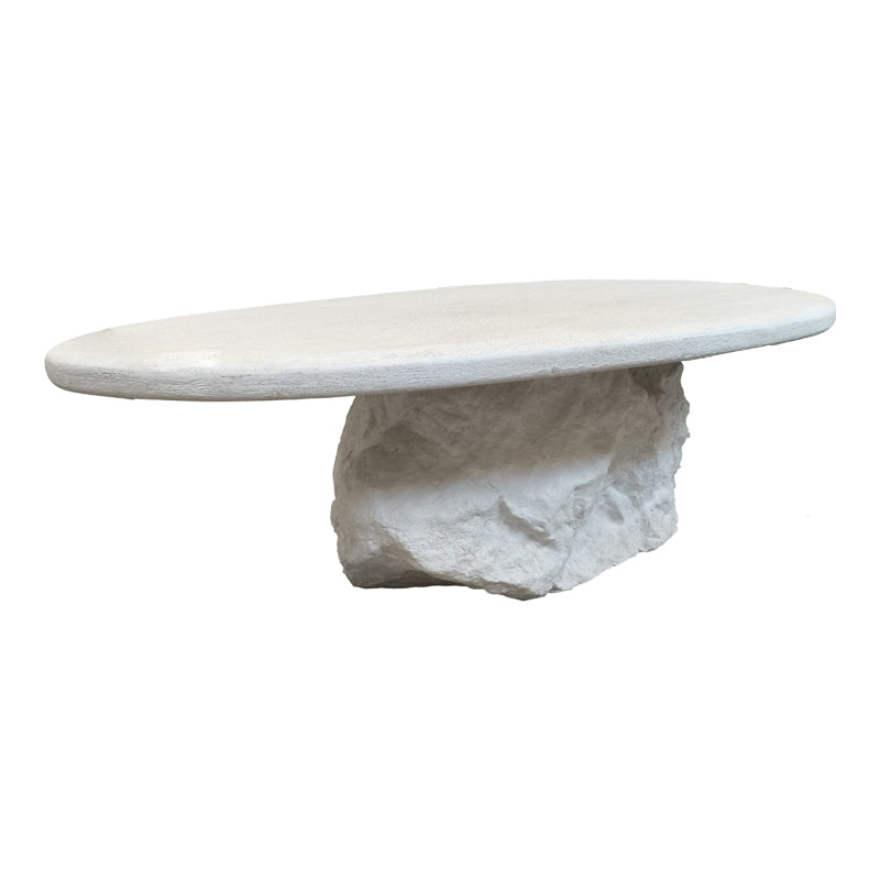 Τραπέζι σαλονιού Zinol  mdf-polyresin λευκό 105x62x32εκ - Pakobazaar