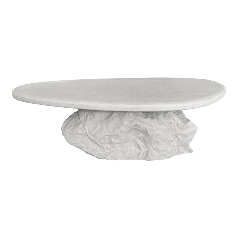 Τραπέζι σαλονιού Zinol  mdf-polyresin λευκό 105x62x32εκ - Pakobazaar