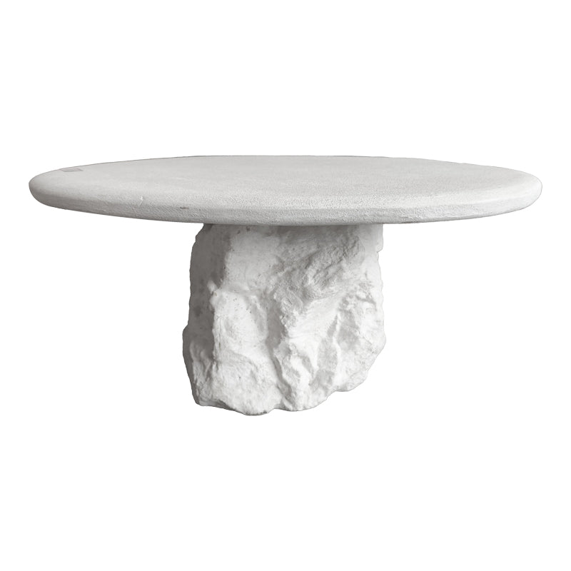 Τραπέζι σαλονιού Zinol  mdf-polyresin λευκό Φ77x36εκ - Pakobazaar