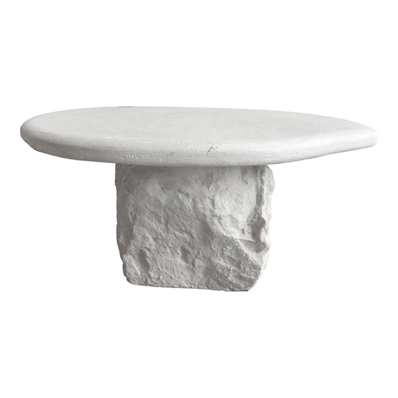Τραπέζι σαλονιού Zinol  mdf-polyresin λευκό Φ77x36εκ - Pakobazaar