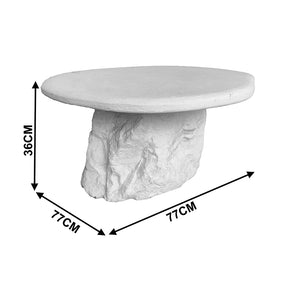 Τραπέζι σαλονιού Zinol  mdf-polyresin λευκό Φ77x36εκ - Pakobazaar