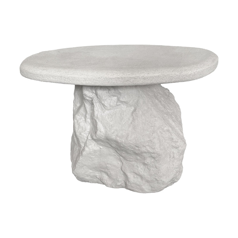Βοηθητικό τραπέζι Zinol  mdf-polyresin λευκό Φ58x41εκ - Pakobazaar