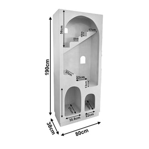 Βιβλιοθήκη-ραφιέρα Boolten  mdf λευκό 80x38x190εκ - Pakobazaar