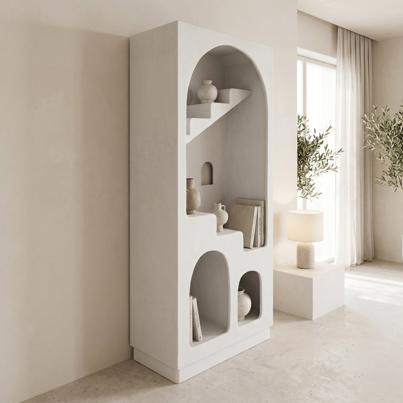 Βιβλιοθήκη-ραφιέρα Boolten  mdf λευκό 80x38x190εκ - Pakobazaar