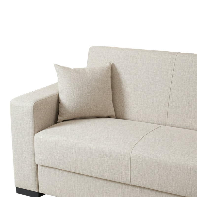 Γωνιακός καναπές-κρεβάτι αναστρέψιμος Dumma  ύφασμα κρεμ 226x148x86εκ - Image 4