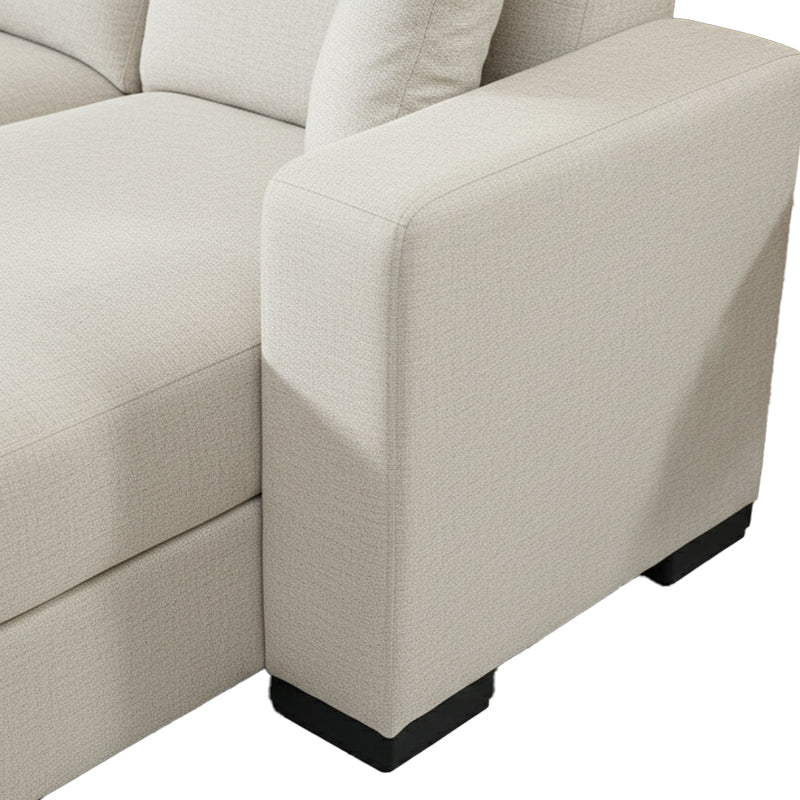 Γωνιακός καναπές-κρεβάτι αναστρέψιμος Dumma  ύφασμα κρεμ 226x148x86εκ - Image 5