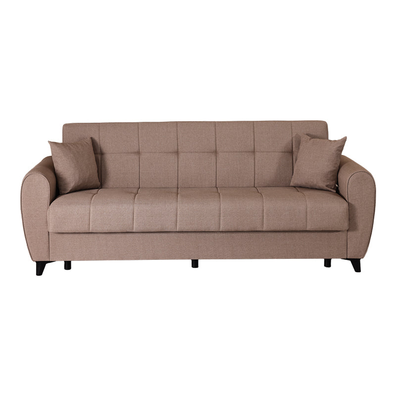 Καναπές Κρεβάτι τριθέσιος Lincoln  με αποθηκευτικό χώρο μπεζ ύφασμα 226x84x93εκ