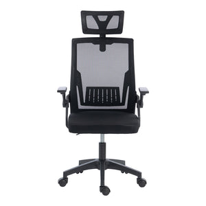 Καρέκλα γραφείου Plymot  mesh χρώμα μαύρο 48x58x112-122εκ - Pakobazaar