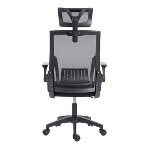 Καρέκλα γραφείου Plymot  mesh χρώμα μαύρο 48x58x112-122εκ - Pakobazaar