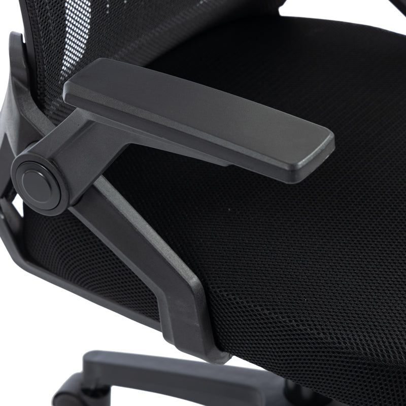 Καρέκλα γραφείου Plymot  mesh χρώμα μαύρο 48x58x112-122εκ - Pakobazaar