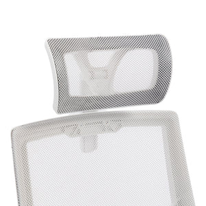 Καρέκλα γραφείου Plymot  λευκή - mesh γκρι 48x58x112-122εκ - Pakobazaar