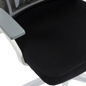 Καρέκλα γραφείου Plymot  λευκή - mesh μαύρο 48x58x112-122εκ - Pakobazaar