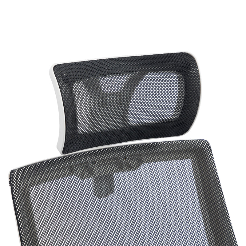 Καρέκλα γραφείου Plymot  λευκή - mesh μαύρο 48x58x112-122εκ - Pakobazaar